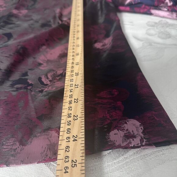 Alex Evenings Women's Blazer Size( XL/Petite) Burgundy Blue Floral Open Front - Picture 4 of 12